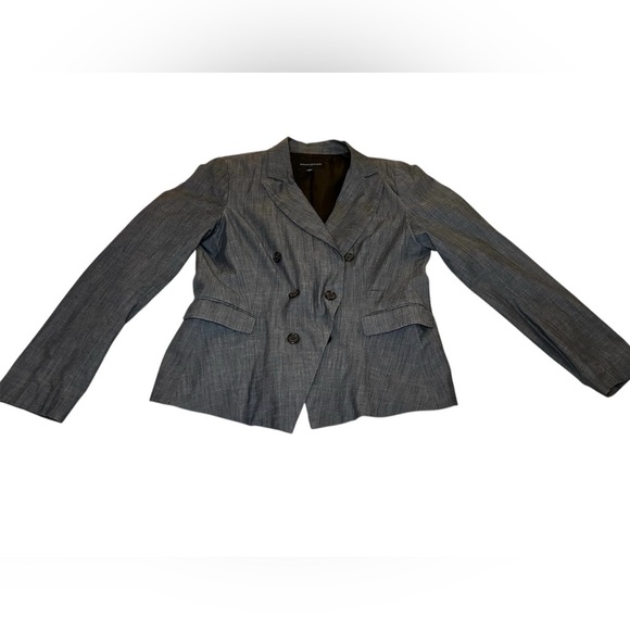 Banana Republic Women's Gray Collared Double Breasted Blazer Coat Jacket Size 14 - Picture 8 of 8